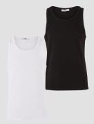 sportliches DEF Herren Tank-Top mit Baumwolle Schwarz/Weiß